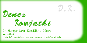 denes komjathi business card