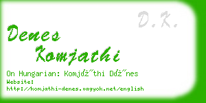 denes komjathi business card